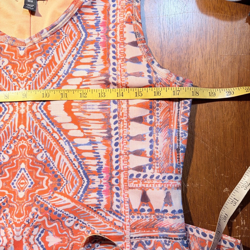 Tribal‎ Sleeveless Maxi Slip Dress Size M Mesh Psychedelic Mandala Bohemian - Picture 8 of 10